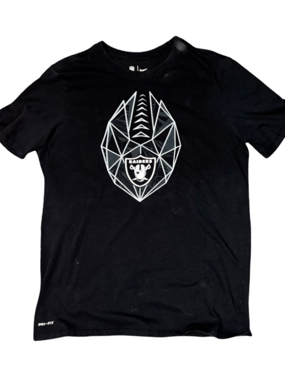 Sz.L*NFL Team Apparel*Black Raiders T-shirt w/ Football on Front & Logo
